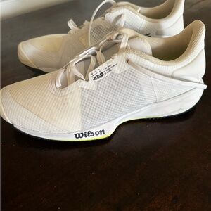 Wilson Women's White Athletic Sneakers with Subtle Lime Accent